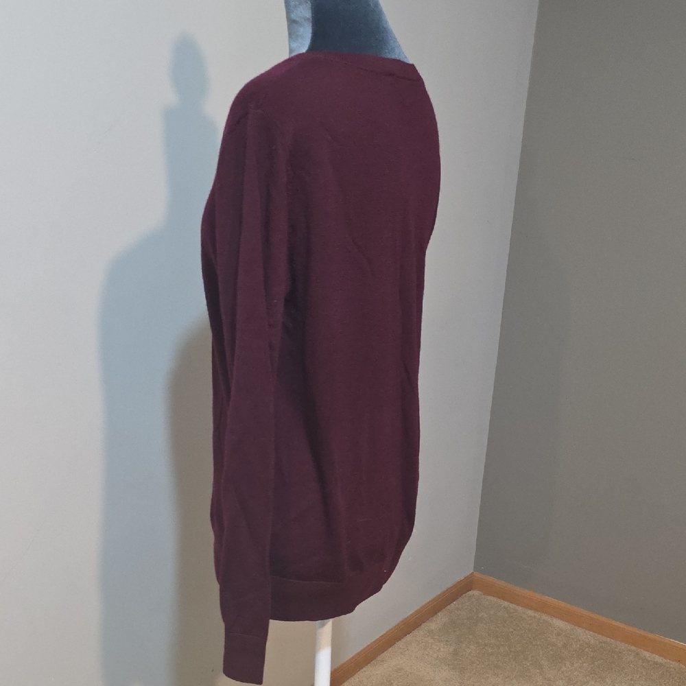 Katherine Barclay Extra Fine Merino Wool Burgundy Sweater | Size M | Luxury Knit - Picture 7 of 8